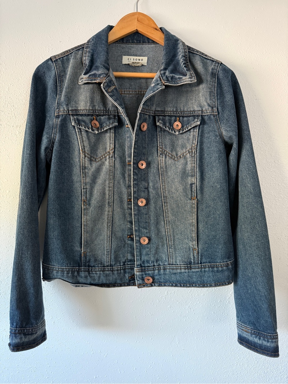 Ci Sono Light Blue Denim Jacket with Classic Label